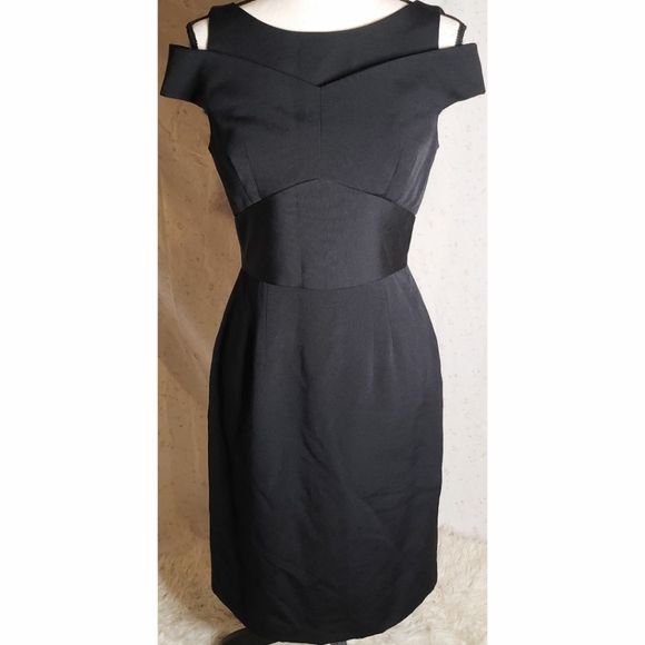 Vintage 60's black sheath fitted dress M main image 1
